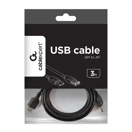 Gembird 3m USB 2.0 A M/FM cable USB USB A Negro