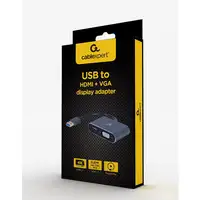 Gembird A-USB3-HDMIVGA-01 Adaptador gráfico USB 3840 x 2160 Pixeles Gris
