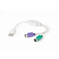 Gembird UAPS12 cable ps/2 0,3 m 2x 6-p Mini-DIN USB A Blanco