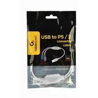 Gembird UAPS12 cable ps/2 0,3 m 2x 6-p Mini-DIN USB A Blanco
