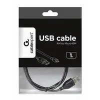Gembird CCP-MUSB2-AMBM-1M cable USB USB 2.0 Micro-USB B USB A Negro