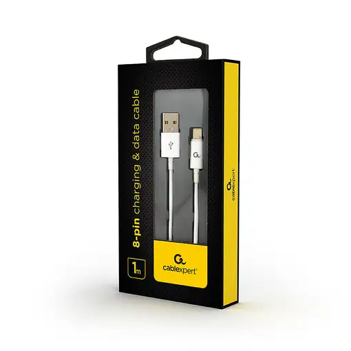 Cablexpert CC-USB2P-AMLM-1M-W cable de conector Lightning Blanco