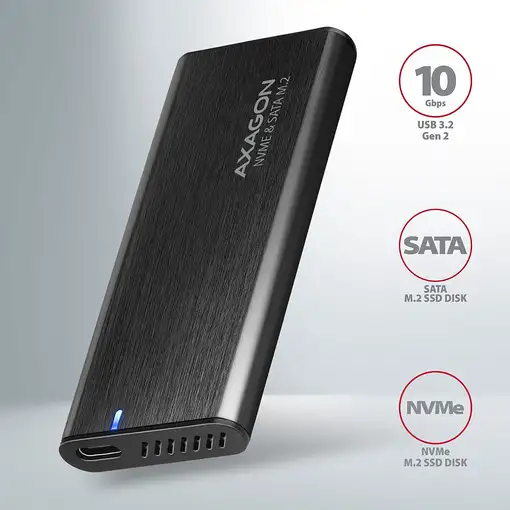 Axagon EEM2-SB2 caja para disco duro externo Caja externa para unidad de estado só