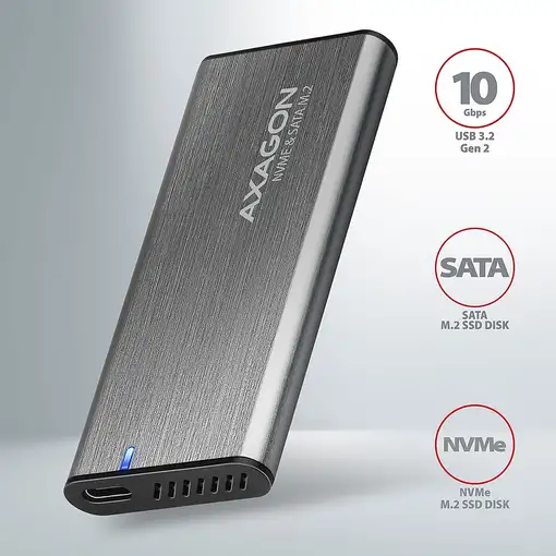 Axagon EEM2-SG2 caja para disco duro externo Caja externa para unidad de estado só