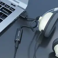 AISENS Conversor USB-A a Audio 48KHz, USB-A/M-Jack 3.5/H, Negro, 10 cm
