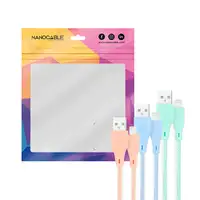 Nanocable 3 Cables Lightning a USB 2.0, Lightning/M-USB A/M, Mallados, Rosa, Azul