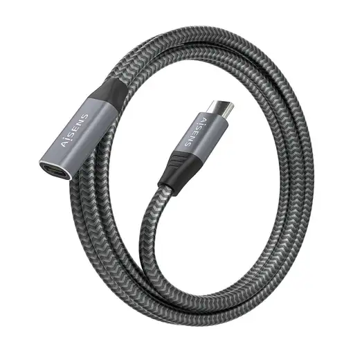 AISENS Cable USB 3.2 Gen2x2 Aluminio 20Gbps 8K@30Hz 5A 100W, Tipo USB-C/M-USB-C/H,