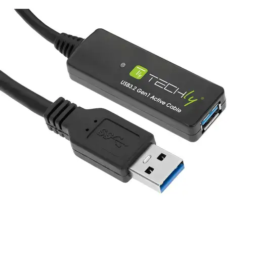 Techly ICUR30100G cable USB USB 3.2 Gen 1 (3.1 Gen 1) 10 m USB A Negro