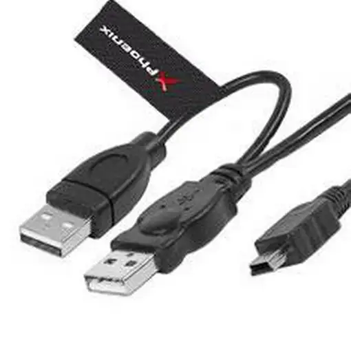 Phoenix Technologies 1.5m 2 x USB/Mini USB cable USB USB 2.0 1,5 m Mini-USB B Negr
