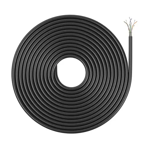 AISENS Cable de Red Exterior Impermeable RJ45 Cat.6 UTP Rígido CCA AWG23, Negro, 3