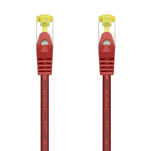 AISENS Cable De Red Latiguillo RJ45 LSZH Cat.7 600 MHz S/FTP PIMF AWG26, Rojo, 2.0