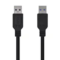 AISENS Cable USB 3.0, Tipo A/M-A/M, Negro, 1.0m