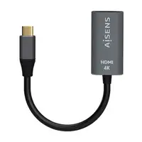 AISENS Conversor Aluminio USB-C a HDMI 4K@60Hz, USB-C/M-HDMI/H, Gris, 15cm