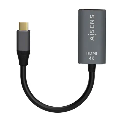 AISENS Conversor Aluminio USB-C a HDMI 4K@60Hz, USB-C/M-HDMI/H, Gris, 15cm