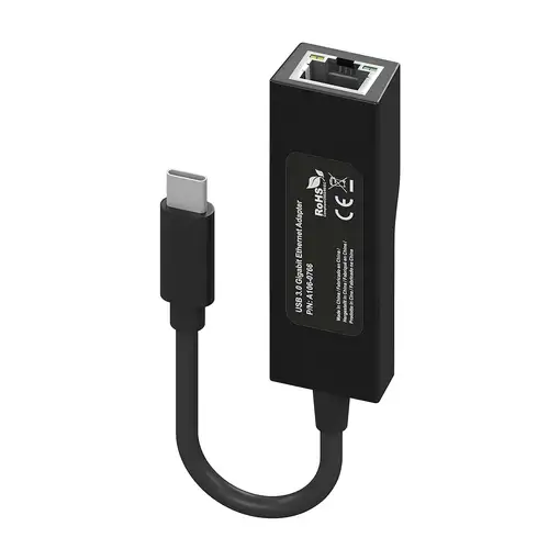 AISENS Conversor USB3.1 Gen1 USB-C a Ethernet Gigabit 10/100/1000 Mbps, Negro, 11