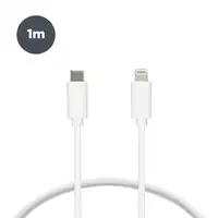 Ksix Cable de carga y datos USB-C a Lightning 20 W, Made For iPhone, 1 m, Blanco