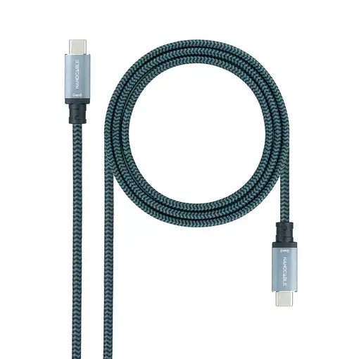 Nanocable Cable USB 3.1 Gen2 10Gbps 5A, 4K/60Hz, USB-C/M-USB-C/M, Gris/Negro, 0.5