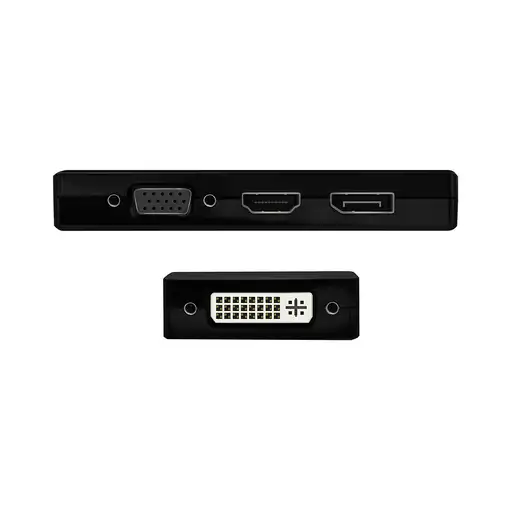 AISENS Conversor USB-C A DP/DVI/HDMI/VGA, USB-C/M-DP/H-DVI/H-HDMI/H-Vga/H, Negro,