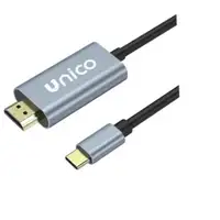 UNICO AD1990 adaptador de cable de vídeo 1,8 m USB Tipo C HDMI Gris