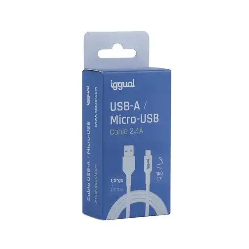 iggual IGG316931 cable USB USB 2.0 1 m USB A Micro-USB A Blanco