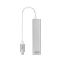Nanocable Conversor USB-C a Ethernet Gigabit + 3xUSB 3.0, Plata, 15 cm