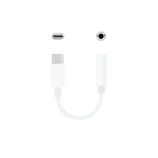 Nanocable Cable Adaptador Audio USB-C/M a Jack 3.5/H, 11 cm, Blanco