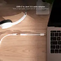 Nanocable Cable Adaptador Audio USB-C/M a Jack 3.5/H, 11 cm, Blanco
