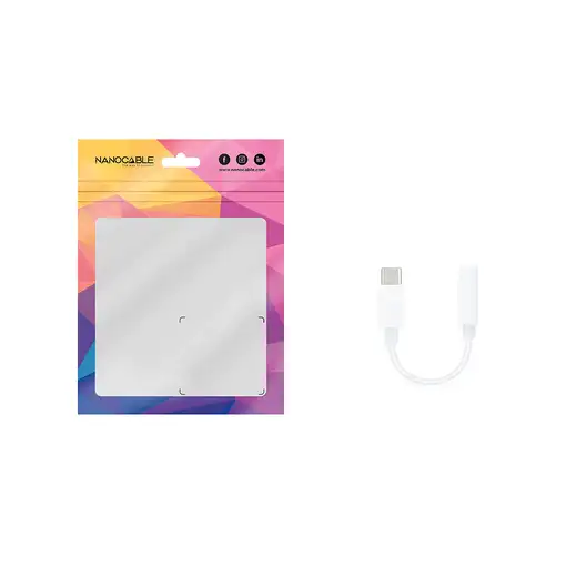Nanocable Cable Adaptador Audio USB-C/M a Jack 3.5/H, 11 cm, Blanco