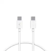 Ksix Cable de carga y datos USB-C a USB-C 12 W, USB 3.0, 1 m, Blanco