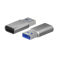 AISENS Mini Adaptador USB 3.2 Gen2 / USB 2.0 3A, Tipo USB-C/H-A/M, Gris