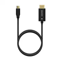 AISENS Cable Conversor Aluminio USB-C a Displayport 8K@60Hz, USB-C/M-DP/M, Negro,