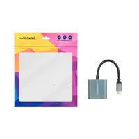 Nanocable Conversor USB-C a DVI-D, 15 cm, Gris