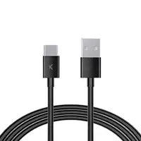 Ksix Cable de carga y datos USB-A a USB-C 25 W, Carga rápida, 3 m, Negro
