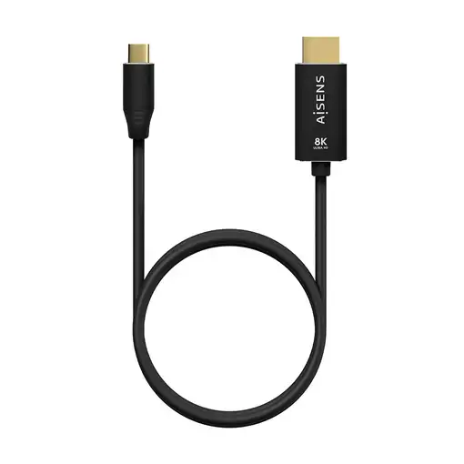 AISENS Cable Conversor Aluminio USB-C A HDMI 2.1 8k@60Hz, USB-C/M-HDMI/M, Negro, 1