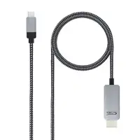 Nanocable 10.15.5102 adaptador de cable de vídeo 1,8 m USB Tipo C HDMI Aluminio, N