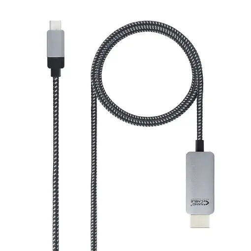 Nanocable 10.15.5102 adaptador de cable de vídeo 1,8 m USB Tipo C HDMI Aluminio, N