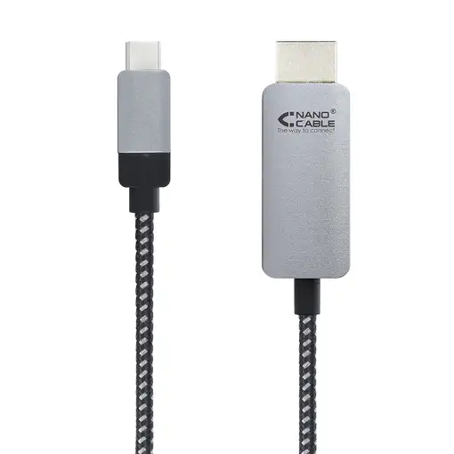 Nanocable 10.15.5102 adaptador de cable de vídeo 1,8 m USB Tipo C HDMI Aluminio, N