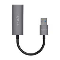 AISENS Conversor USB 3.0 A Ethernet Gigabit 10/100/1000 Mbps, Gris, 15cm