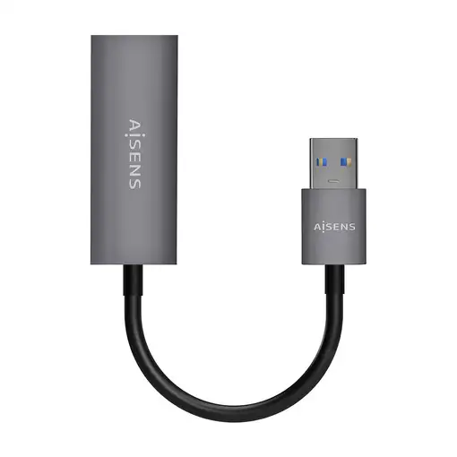 AISENS Conversor USB 3.0 A Ethernet Gigabit 10/100/1000 Mbps, Gris, 15cm