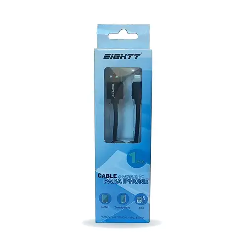 Eightt ECI-2B cable de conector Lightning 1 m Negro