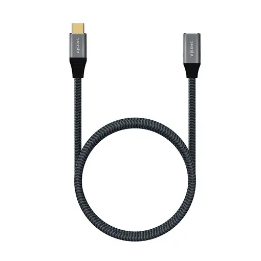 AISENS Cable USB 3.2 Gen2X2 Aluminio 20Gbps 5A 100W, Tipo USB-C/M-USB-C/H, Gris, 1