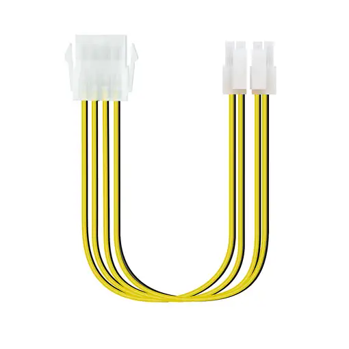 TooQ Cable de Alimentación Extensor para Fuentes de Alimentación, 8 Pines/H-4+4 Pi