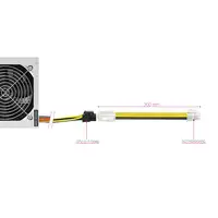 TooQ Cable de Alimentación Extensor para Fuentes de Alimentación, 8 Pines/H-4+4 Pi