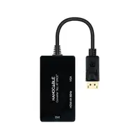 Nanocable Conversor DISPLAYPORT a HDMI/DVI/VGA, 20 cm, Negro