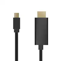 AISENS CABLE CONVERSOR MINI DP A HDMI, MINI DP/M-HDMI/M, NEGRO, 2.0M