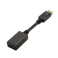 AISENS A125-0134 adaptador de cable de vídeo 0,15 m DisplayPort HDMI Negro