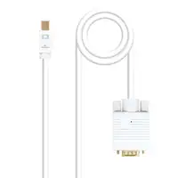 Nanocable Cable conversor Mini DP a VGA, Mini DP/M - VGA/M, Blanco, 3.0 M