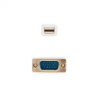 Nanocable Cable conversor Mini DP a VGA, Mini DP/M - VGA/M, Blanco, 2.0 M
