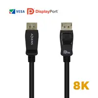 AISENS Cable Displayport Certificado V1.4 8k@60hz, DP/M-DP/M, Negro, 0.5m