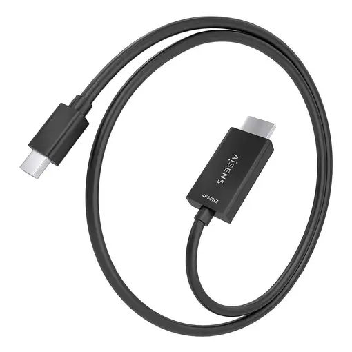 AISENS Cable conversor MINI DP a HDMI 4K@60Hz, MINI DP/M-HDMI/M, Negro, 1.0m